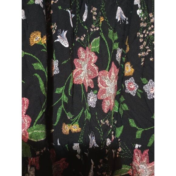 Old Navy Dress Ladies Large Black Floral Fit‎ and Flare Sleeveless - Picture 5 of 8